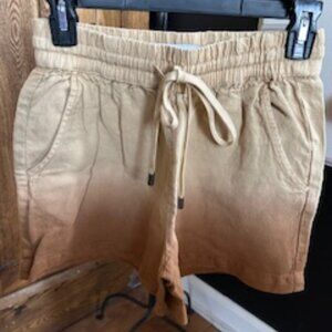 C&C California Women's Brown Linen Blend Dip Dyed Shorts size XS